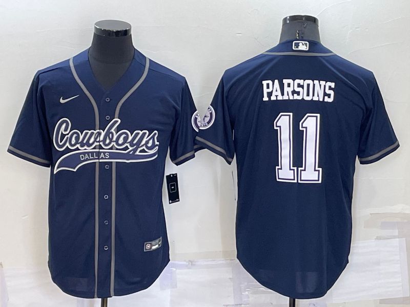 Men Dallas Cowboys #11 Parsons Blue Nike Co branded Jersey